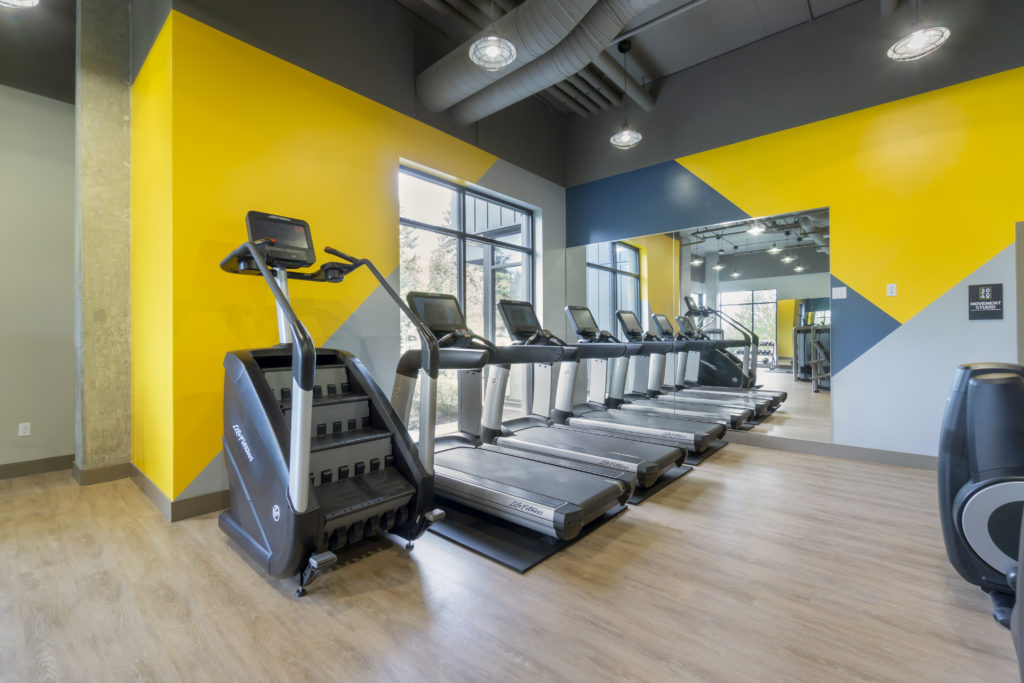 fitness center with treadmill